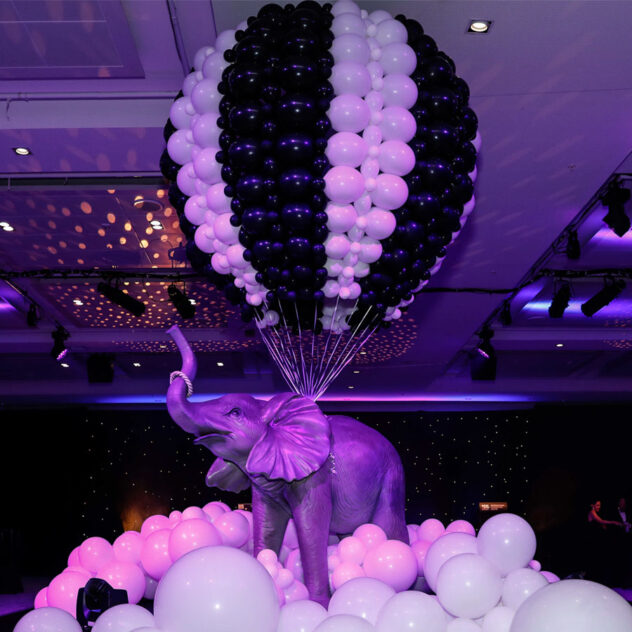Cirque de l'Elephant Ball for batyr hosted by Diona featuring a hot air ballooning elephant installation to symbolise mental health awareness.