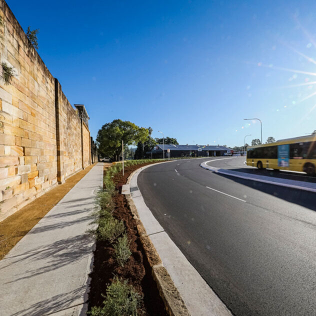 Completed sections of Parramatta Light Rail Enabling Works by Diona