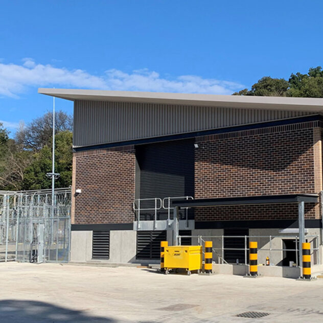 A view of the newly upgraded Rozelle Substation, showcasing modern electrical infrastructure.